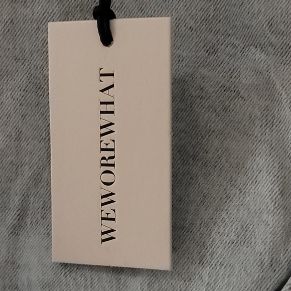 WeWoreWhat REVOLVE Cropped Denim Top, Indigo Comfort‎ Super Light Size XS - Picture 9 of 10